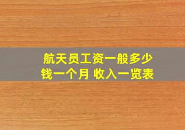 航天员工资一般多少钱一个月 收入一览表